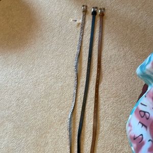 3 set women’s belts, black brown and animal print thin set of belts